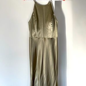 Jenny Yoo Alesia dress in satin sage, size 6